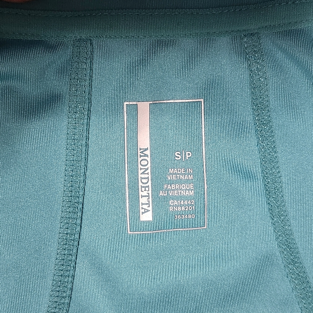 MONDETTA size S Aqua Teal Performance Athletic Jacket - Picture 6 of 12